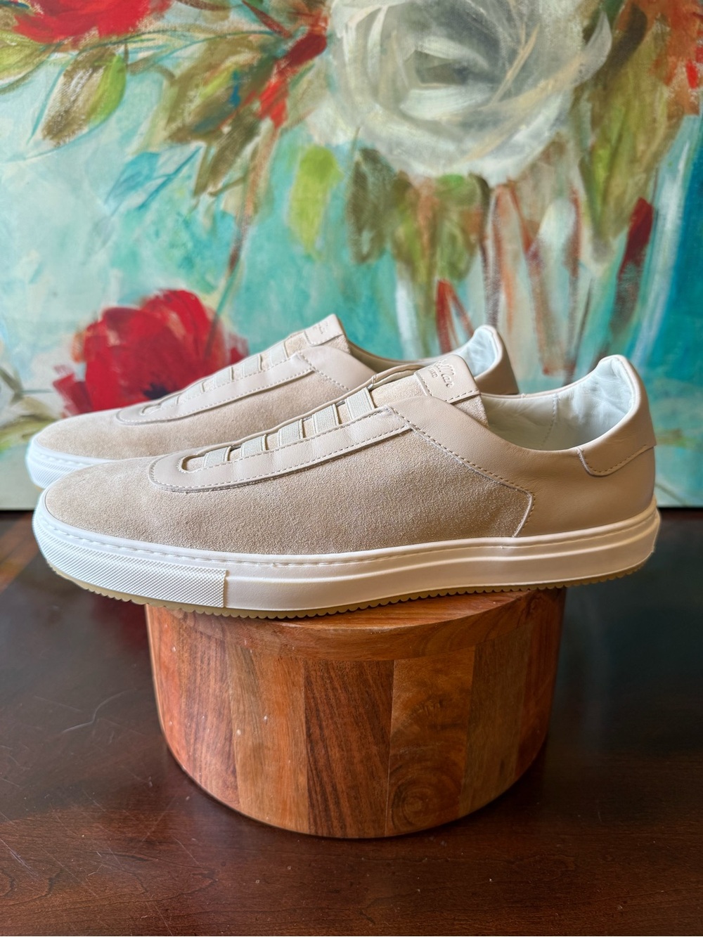 New Good Man Brand Mens 11.5 Stone SUEDE Slip On Sneaker Luxury Made in Italy
